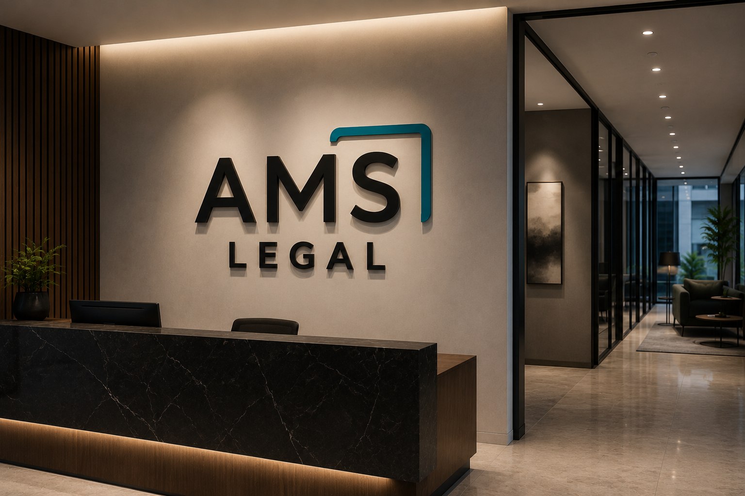 Recepción de las oficinas de AMS Legal